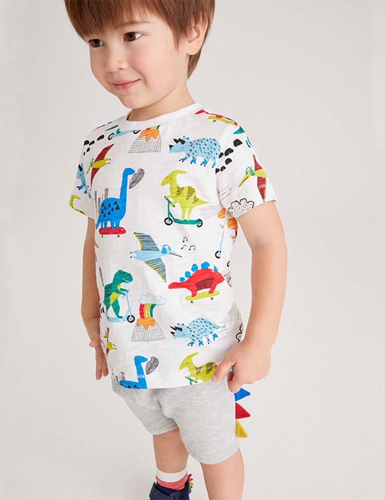 Rainbow Dinosaur T-shirt Set - CCMOM