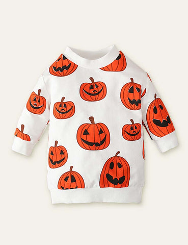 Halloween Pumpkin Printed Long Sleeve T-shirt