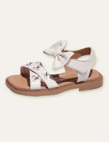 Embroidered Bow Sandals