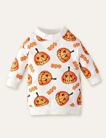 Halloween Pumpkin Printed Long Sleeve T-shirt