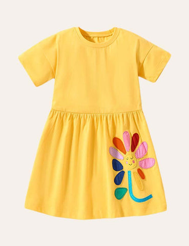 Flowers Appliqué Dress - CCMOM