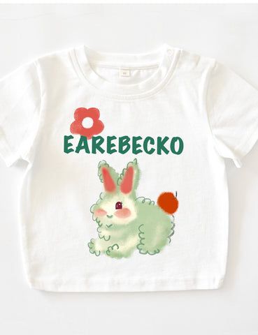 Cute Rabbit White Parent-Child T-shirt