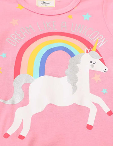 Rainbow Unicorn Printed Dress - CCMOM