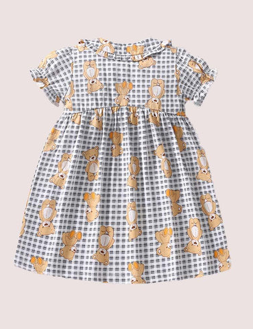 Little Bear Plaid Dress - CCMOM