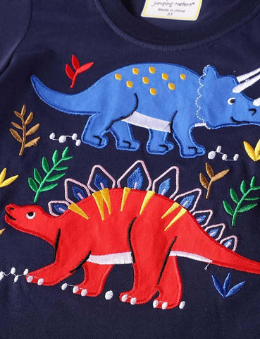 Dinosaur Appliqué Long Sleeve T-shirt - CCMOM