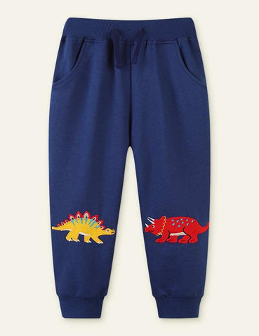 Dinosaur Appliqué Sports Pants - CCMOM