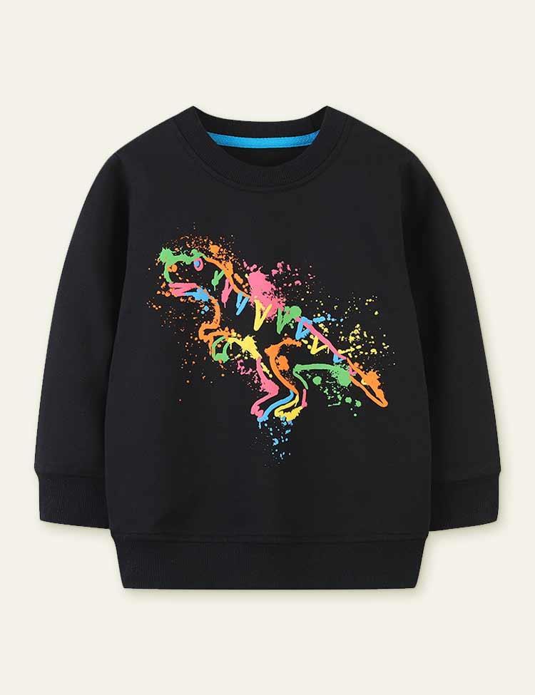 Dinosaur Printed Pullover Sweatshirt - CCMOM