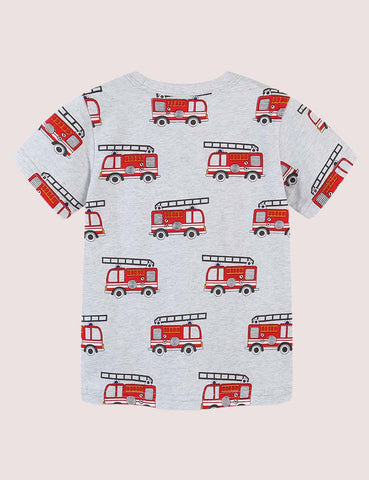 Full Printed Fire Truck T-shirt