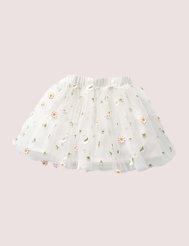 Daisy Floral Gauzy Skirt