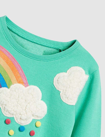 Cloud Rainbow Appliqué Sweatshirt