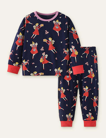 Butterfly Girl Printed Pajamas