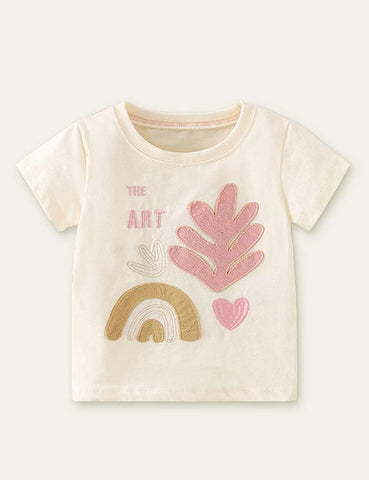 Rainbow Coral Appliqué T-shirt