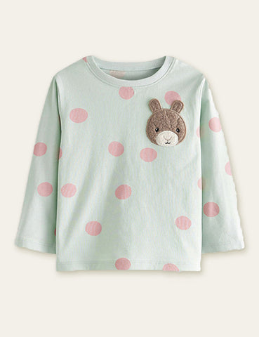 Cute Bear Polka Dot Long Sleeve T-shirt