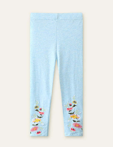 Flower Embroidery Leggings