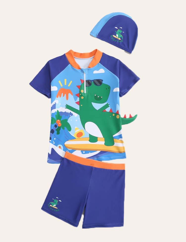 Cartoon Animal Swim Suit + Cap - CCMOM