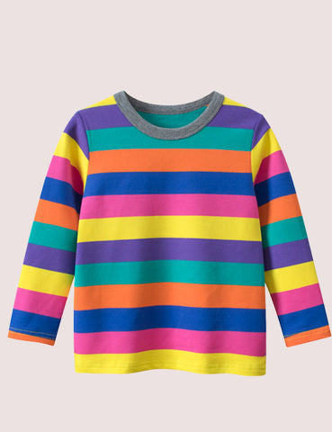 Rainbow Crew Neck Long Sleeve T-shirt