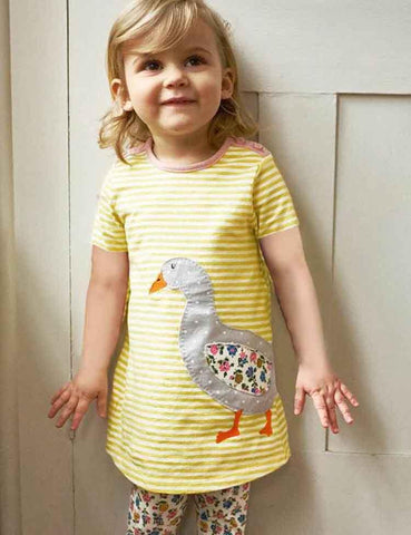 Embroidered Fun Animals Long Sleeve Dress - CCMOM