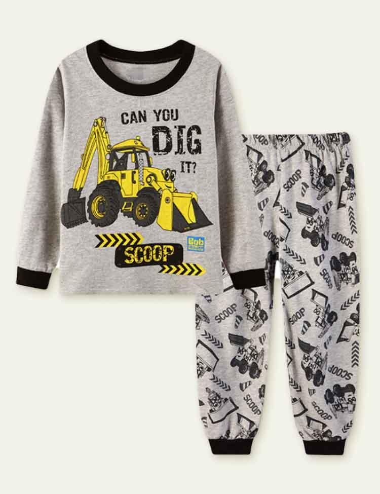 Excavator Printed Pajamas Set - CCMOM