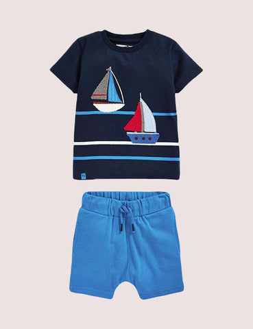 Sailboat Striped T-shirt Set