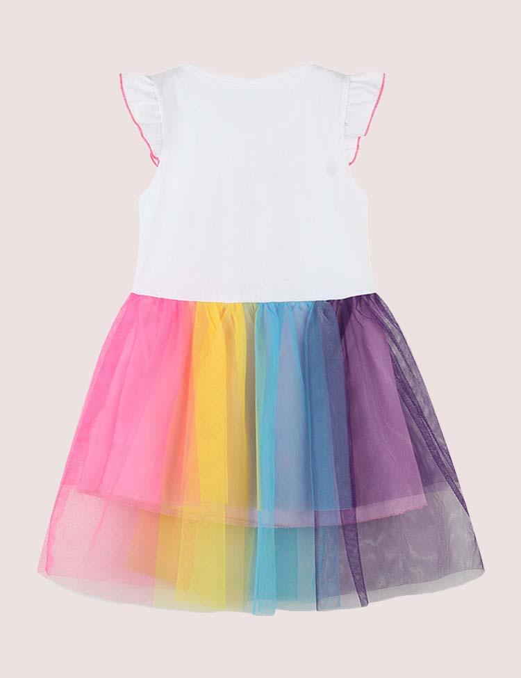 Rainbow Unicorn Mesh Dress - CCMOM