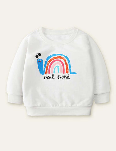 Snail Rainbow Printed Sweatshirt