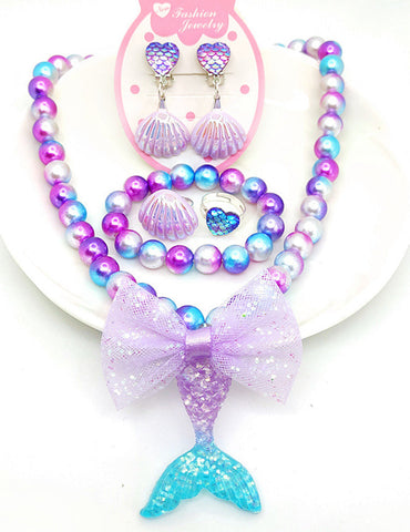 Undersea Mermaid Shell Necklace Accessories Set