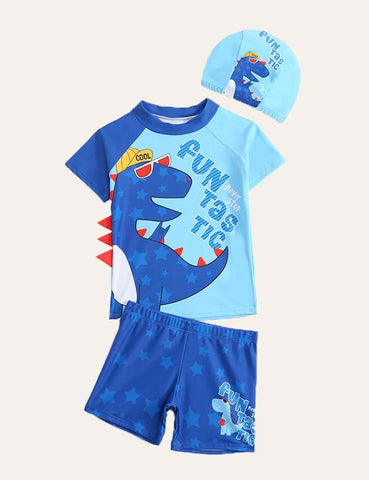 Cartoon Animal Swim Suit + Cap - CCMOM