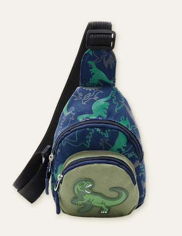 Dinosaur Cartoon Printed Crossbody Bag