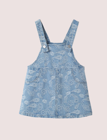 Denim Jacquard Strap Dress