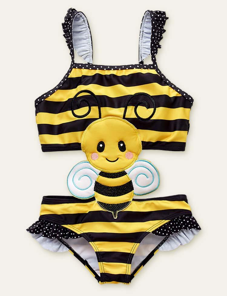 Animal Cute Appliqué One-Piece Swimsuit - CCMOM