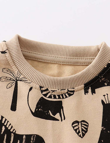 Forest Animal Printed Sweatshirt