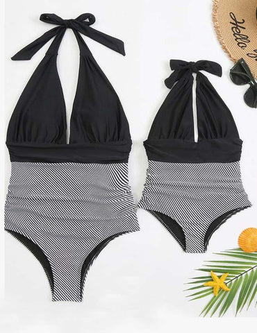 Family Matching One Piece Swimsuit Backless Swimsuit - CCMOM