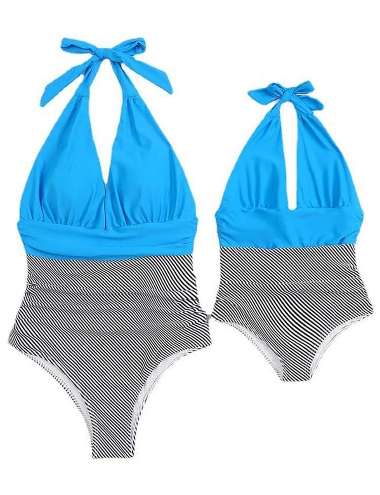 Family Matching One Piece Swimsuit Backless Swimsuit - CCMOM