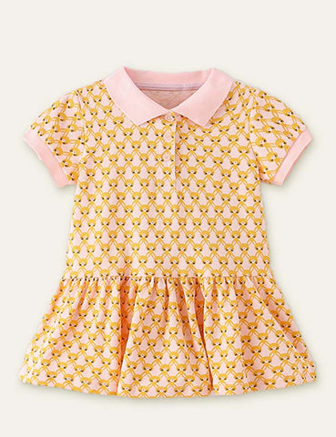 Rabbit Printed Polo Dress