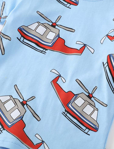 Helicopter Printed Short Sleeve