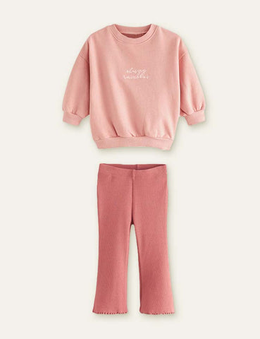 Letter Printed Cute Sweatshirt + Pants