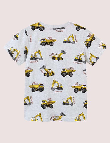 Full Printed Engineering Vehicle Education T-shirt