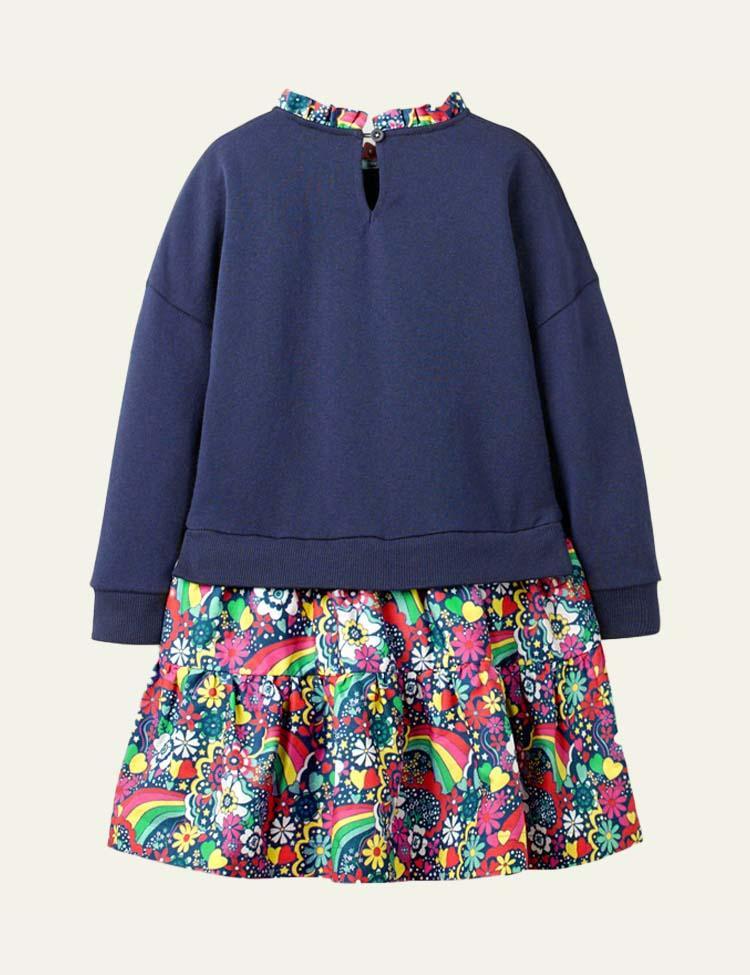 Floral Rainbow Sweatshirt Dress - CCMOM