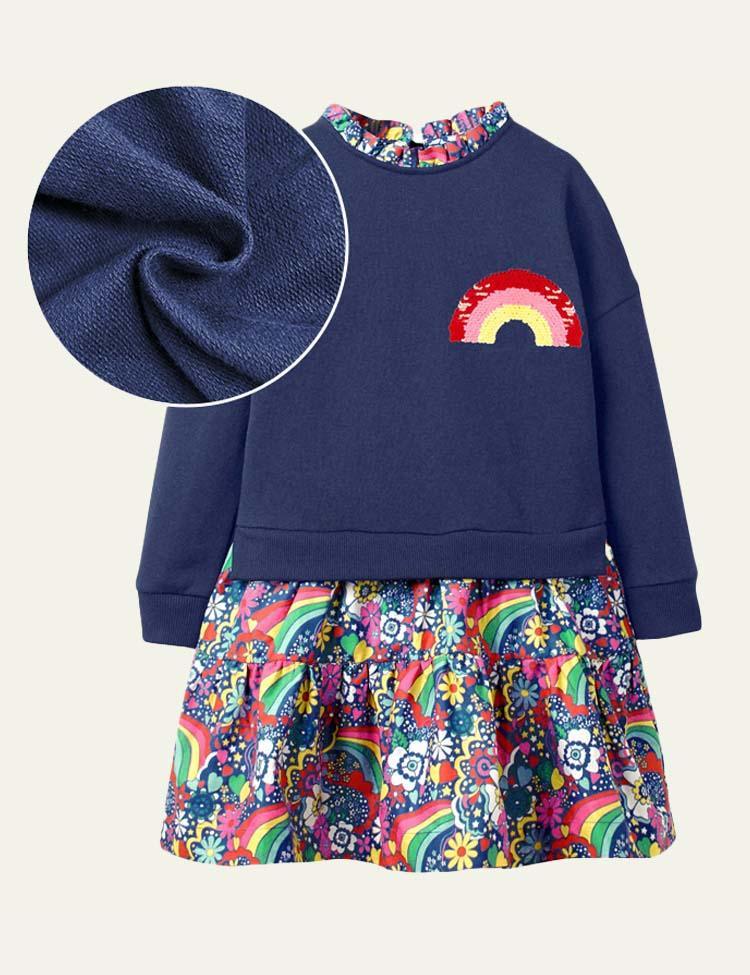 Floral Rainbow Sweatshirt Dress - CCMOM