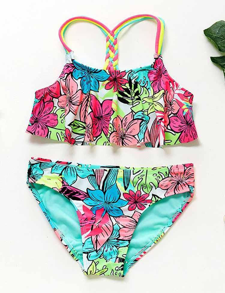 Flounced Split Swimsuit - CCMOM