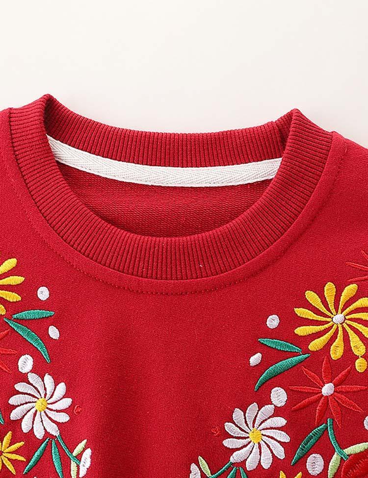 Flower Embroidered Sweatshirt - CCMOM