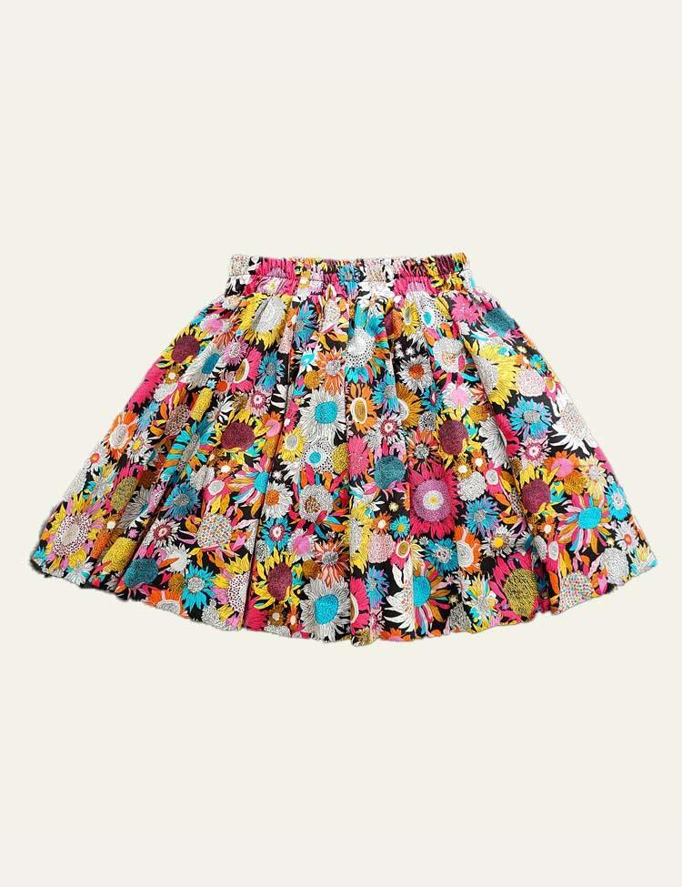 Flower Pleated Skirt - CCMOM