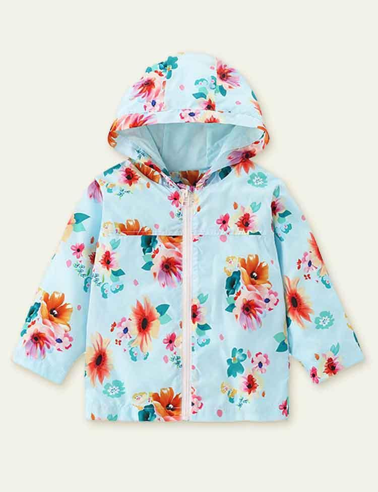 Flower Printed Trench Coat - CCMOM