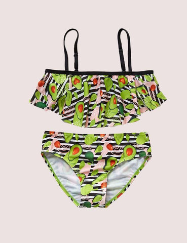 Full Printed Fruit Split Swimsuit - CCMOM