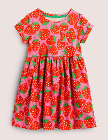 Full Printed Short Sleeve Dress - CCMOM