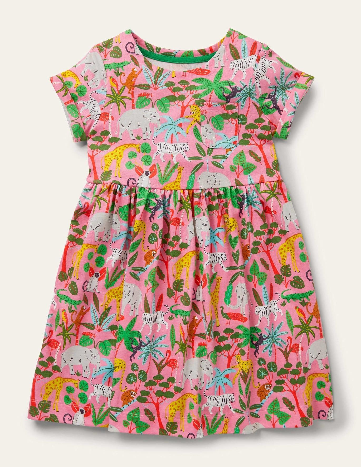 Full Printed Short Sleeve Dress - CCMOM