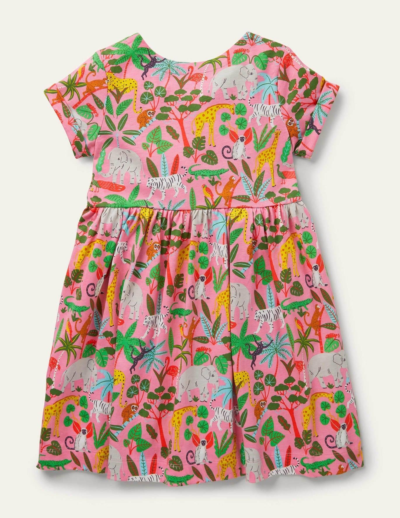 Full Printed Short Sleeve Dress - CCMOM