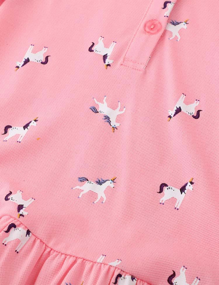 Full Printed Unicorn Polo Dress - CCMOM