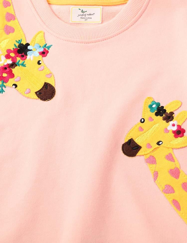 Giraffe Appliqué Long-Sleeved Sweater - CCMOM