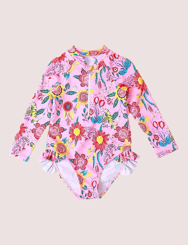 One-Piece Flower Sunscreen Swimsuit - CCMOM